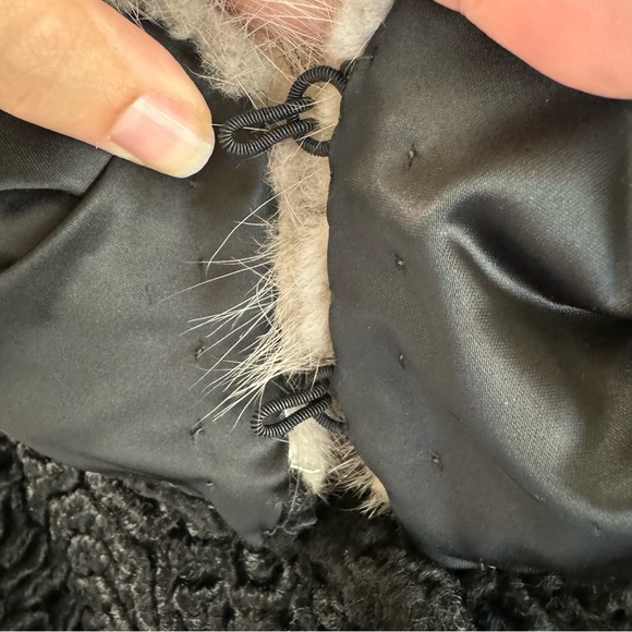 Vintage Astrakin Lepshire Black Curly Persian Lamb Wool Short Coat Mink … - Picture 16 of 16